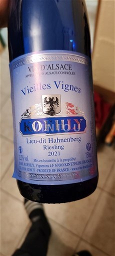 Alsace Koehly Vieilles Vignes Lieu-dit Hahnenberg 2021