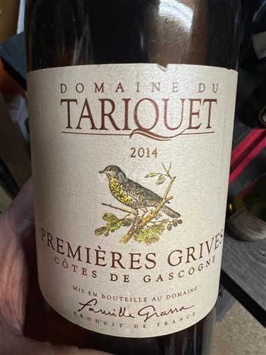 Jugozahod Côtes de Gascogne Domaine Tariquet Premières Grives 2014