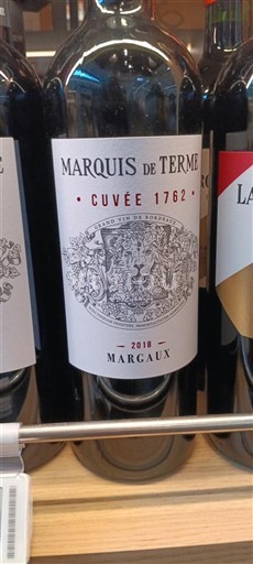 Bordoja Margaux Château Marquis de Terme 1762 2018