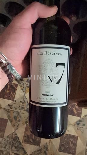 Burdeos Côtes-de-bourg Monlot La Réserve N°7 2016