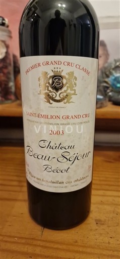 Bordeaux Saint-Émilion Grand Cru Premier Grand Cru Classé Château Beau-Séjour Bécot 2003