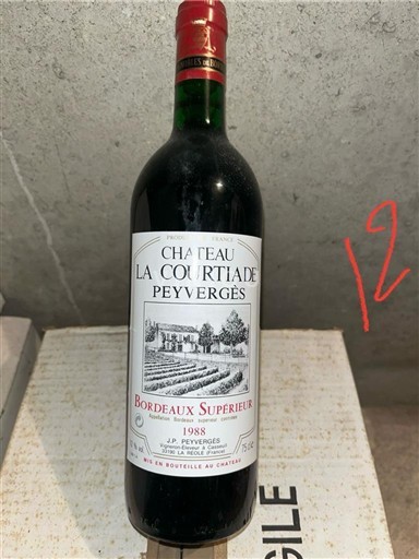 Bordeaux Bordeaux Supérieur Château La Courtiade Peyverges 1988