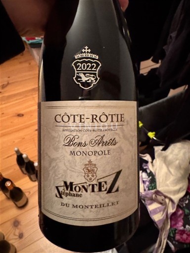 Valle del Rodano Côte-rôtie Domaine Stéphane Montez du Monteillet Bons Arrêts Monopole 2022