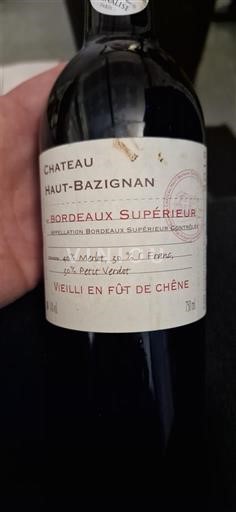 Bordeaux Bordeaux supérieur Château Haut-Bazignan Non Millésimé