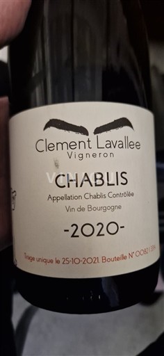 Burgundy Chablis Clément Lavallée 2020