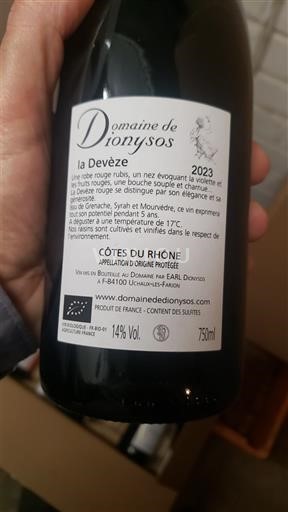 Rona dolina Côtes-du-Rhône Domaine Dionysos la Devèze 2023