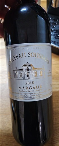 Bordeaux Margaux Château Soussans 2018