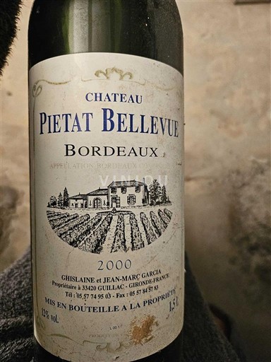 Bordeaux Château Pietat Bellevue 2000