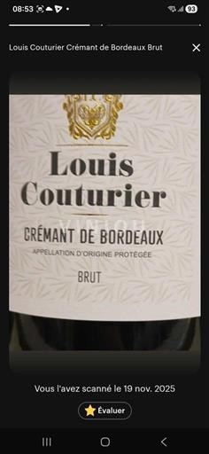 Bordeaux Crémant de Bordeaux Louis Couturier Ikke årgangsbestemt