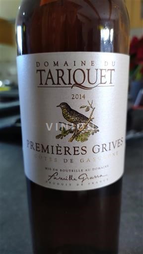 South West Côtes de Gascogne Domaine Tariquet Premières Grives 2014