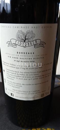 Bordeaux Château Caminade Haut-Guérin Esperanza 2022