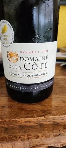 Rhônevallei Côtes-du-rhône-villages Domaine La Côte Valréas 2020