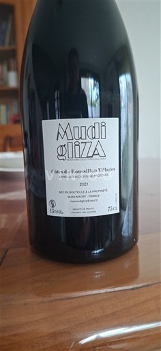 Vine Rouge sec Mudigliza 2021 Frankrig Roussillon Côtes du Roussillon Villages AOC