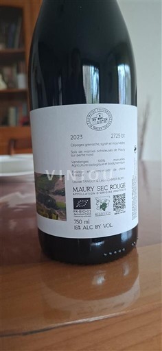 Roussillon Maury sec Domaine Pouderoux Terre brune 2023