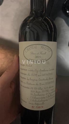 Bordeaux Sainte-Foy-Bordeaux Château Martet Réserve de Famille 2015