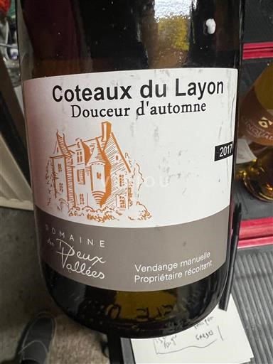 Loiretal Coteaux-du-Layon Domaine S Deux Vallées Douceur d'automne 2017