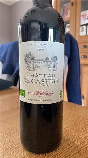 Burdeos Blaye-Côtes de Burdeos Château Castets Vieilles Vignes 2020