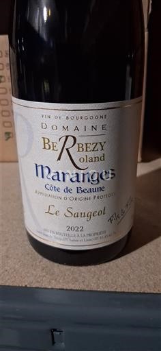 Borgogna Maranges Domaine Berbezy Roland Le Saugeot 2022