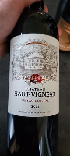 Vin Rouge sec Château Haut-Vigneau 2022 Francuska Bordo Pessac-Léonjan AOC