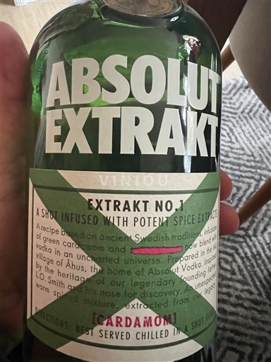 Vodka Valkoinen Absolut Cardamon Distillerie Absolut  Ruotsi Tukholma
