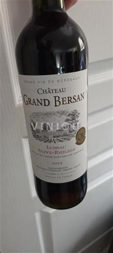 Bordo Лусак-Сент-Емилион Château Grand Bersan 2019