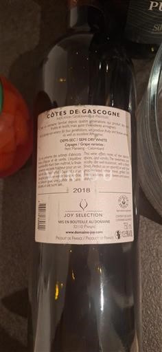 Sudoeste Côtes de Gascogne Domaine Joy Joy Selection 2018