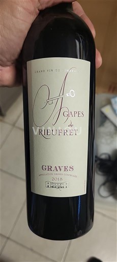 Bordeaux Graves Les Agapes de Rieufret 2018