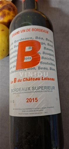 Bordeaux Bordeaux Supérieur Château Loiseau Le B du Château Loiseau 2015