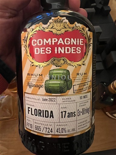 Rum Amberkleurig Compagnie des Indes Pas d'infos 17a - 2022 VS Florida