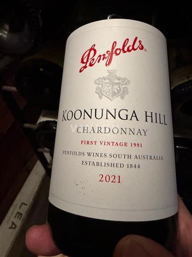 South Australia Not Specified Penfolds Koonunga Hill Chardonnay 2021