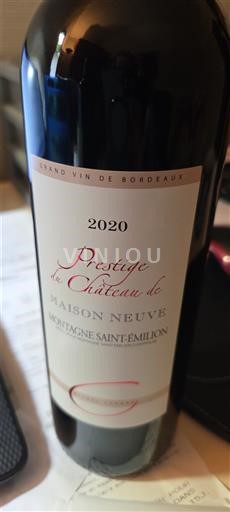 Bordeaux Montagne-Saint-Émilion Château Maison Neuve Prestige 2020