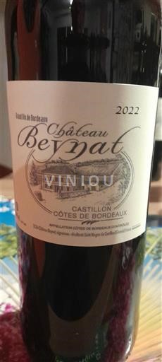 Bordeaux Castillon Côtes de Bordeaux Château Beynat 2022