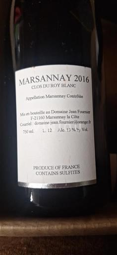 Burgundi Marsannay Domaine Jean Fournier Clos du Roy Blanc 2016