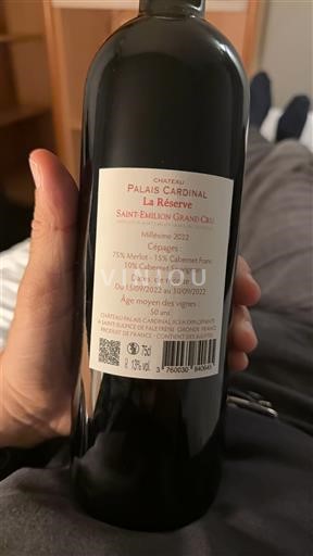 Bordeaux Saint-Émilion Grand Cru Grand Cru Château Palais Cardinal La Réserve 2022