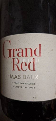 Languedoc ja Roussillon Pays d'Oc Mas Baux Grand Red 2018