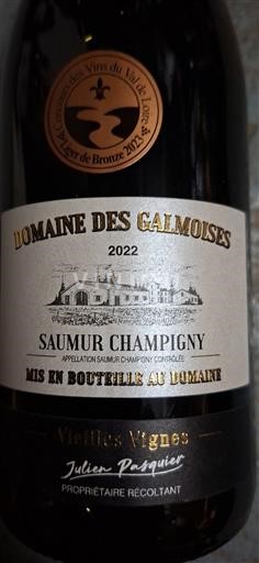 Loire Valley Saumur-Champigny Domaine S Calmoises Vieilles Vignes 2022