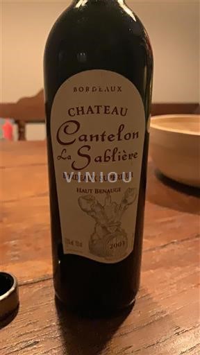 Bordeaux Bordeaux Supérieur Château Cantelou La Sablière 2003