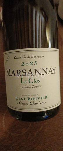 Burgundy Marsannay René Bouvier Le Clos 2023