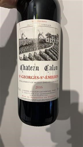 Bordeaux Saint-Georges-Saint-Émilion Château Calon 2016