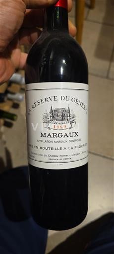 Bordeaux Margaux Château Palmer La Réserve du Général 1989