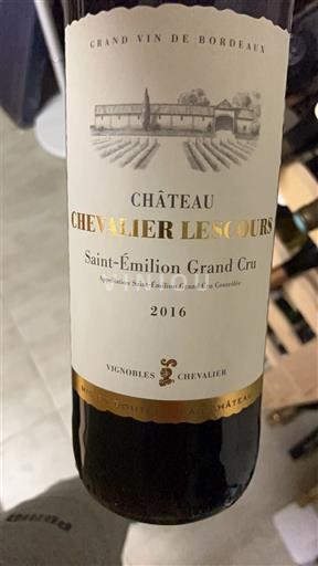 Bordeaux Saint-Émilion Grand Cru Grand Cru Château Chevalier Lescours 2016