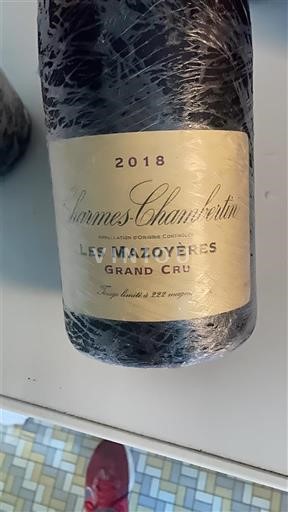 Borgogna Charmes-Chambertin Grand Cru Domaine La Vougeraie Mazoyeres 2018