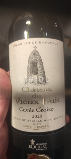 Bordeaux Blaye-Côtes-de-Bordeaux Château Vieux Puit Croizet 2020