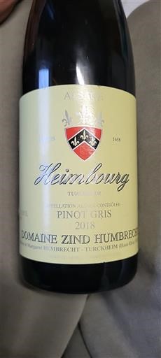 Alsace Domaine Zind Humbrecht Heimbourg 2018