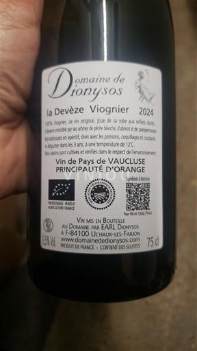 Provence, Ala-Rhônen laakso, Korsika Vaucluse Domaine Dionysos la Devèze Viognier 2024