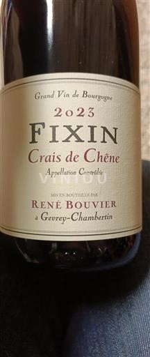 Burgundy Fixin René Bouvier Crais de Chêne 2023