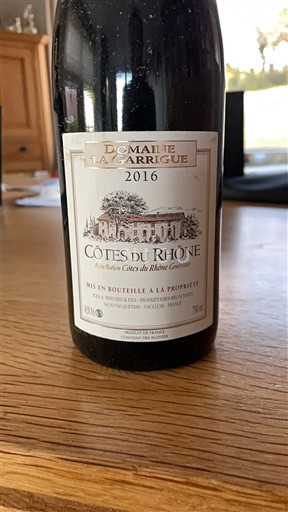 Rhônen laakso Côtes-du-rhône Domaine La Garrigue 2016