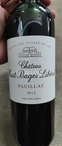Bordeaux Pauillac Grand Cru Château Haut-Bages Libéral 2012