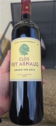 Bordeaux Castillon Côtes de Bordeaux Clos Puy Arnaud Grand Vin 2015