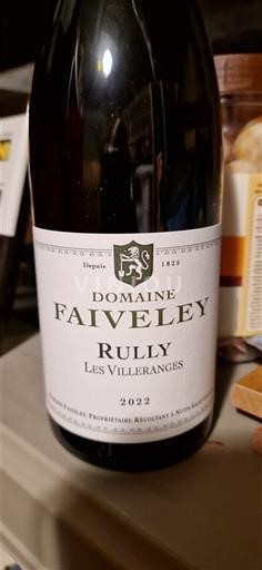 Vin Rouge sec Les Villeranges Domaine Faiveley 2022 France Bourgogne Rully AOC